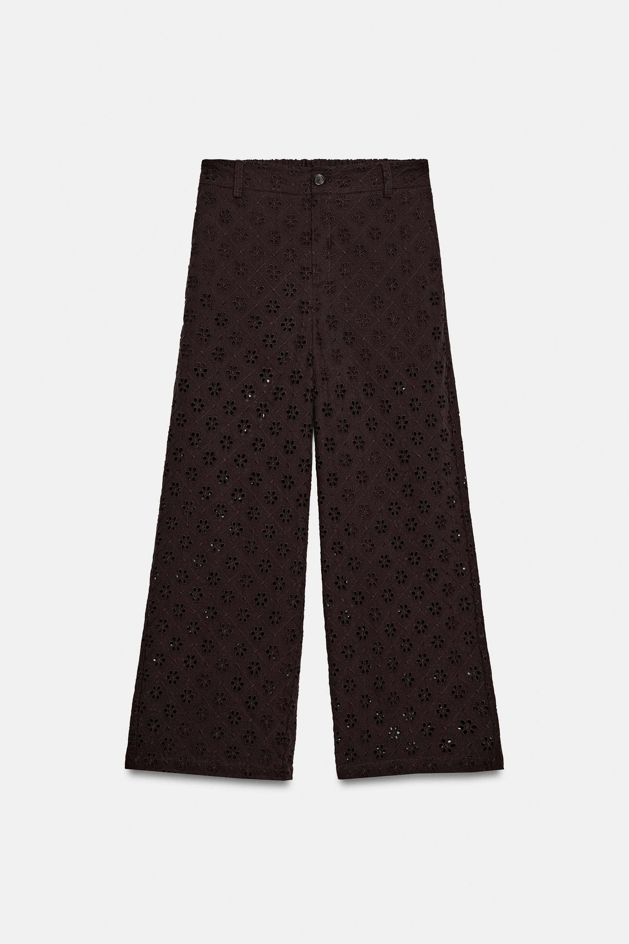 PANTALON JUPE-CULOTTE BRODERIES PERFORÉES